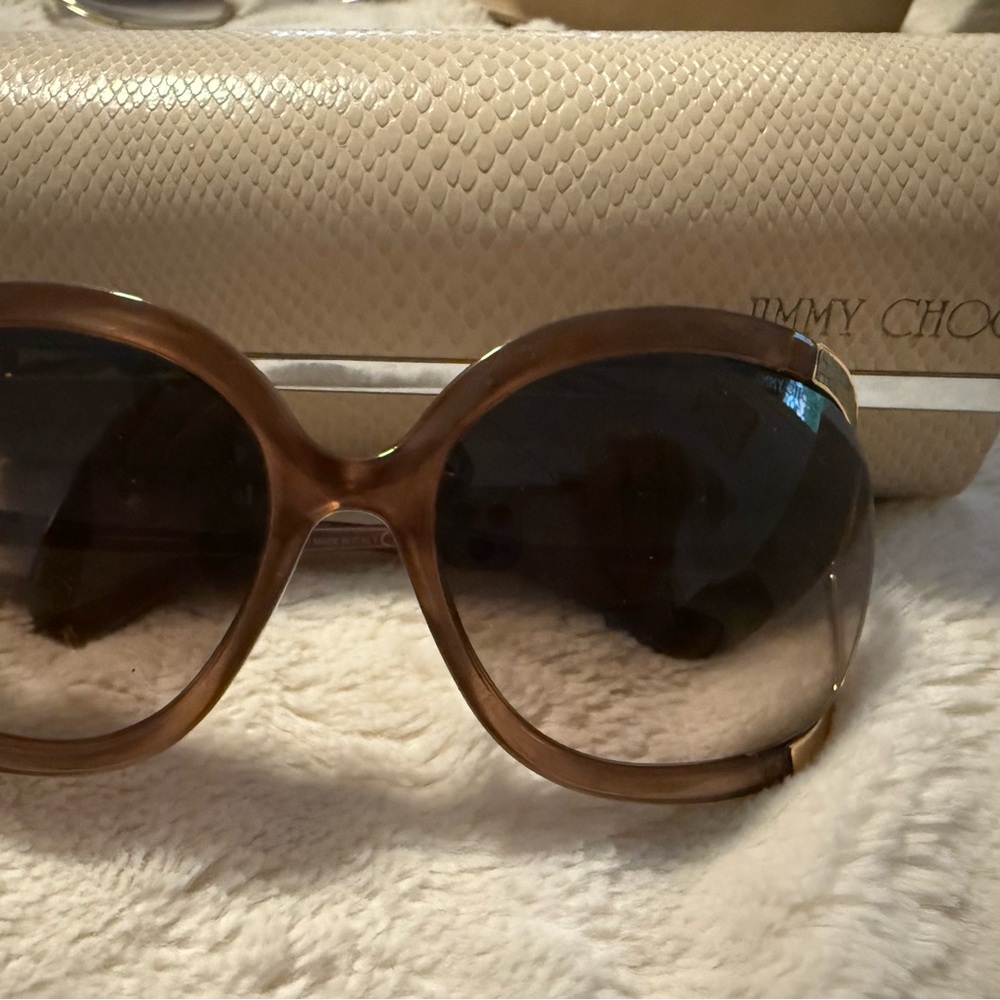 Jimmy Choo Brown Oversized Sunglasses